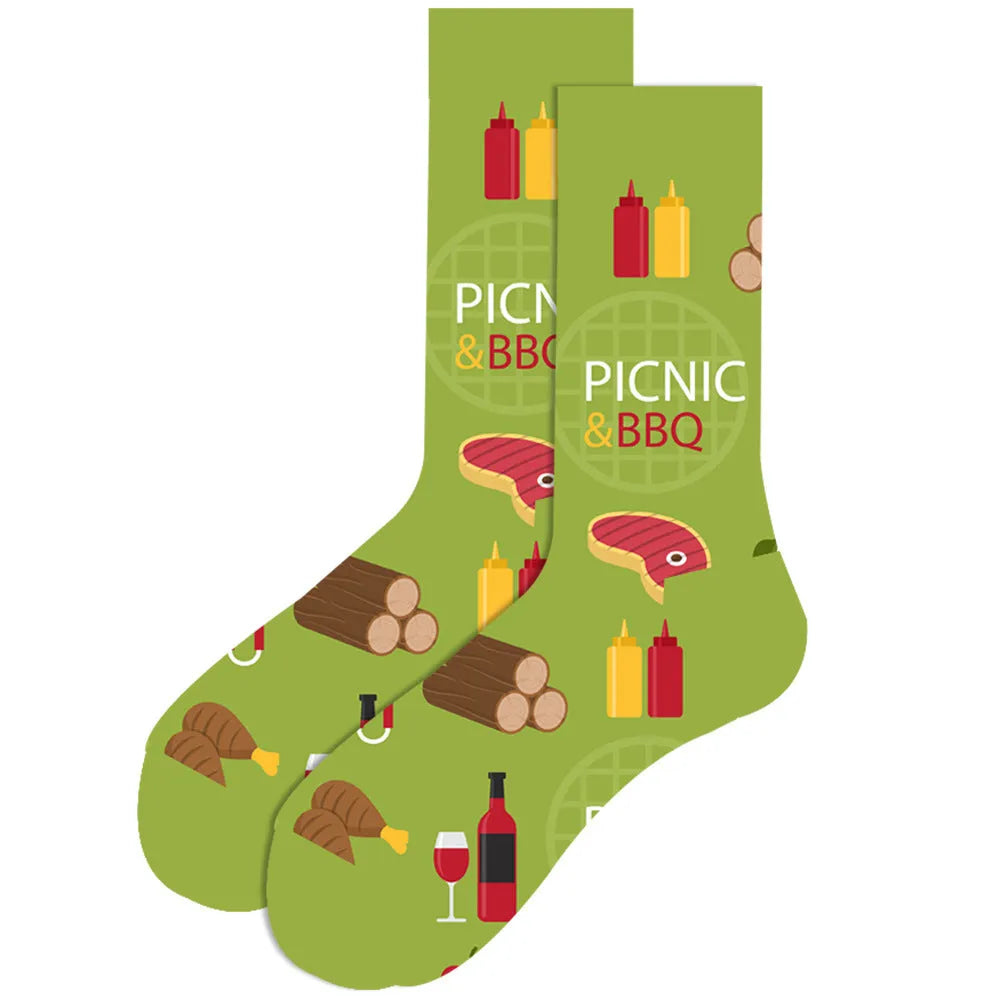 Men's Socks Santa Claus Moose Men's Mid-tube Socks Tide Cotton Socks - Bellarte Enchanté Men's Socks Santa Claus Moose Men's Mid-tube Socks Tide Cotton Socks